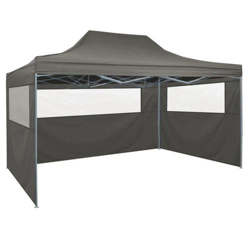 Vouwtent pop-up met 4 zijwanden 3x4,5 m antraciet, Tuin en Terras, Partytenten, Nieuw, Partytent, 2 meter of meer, Minder dan 5 meter