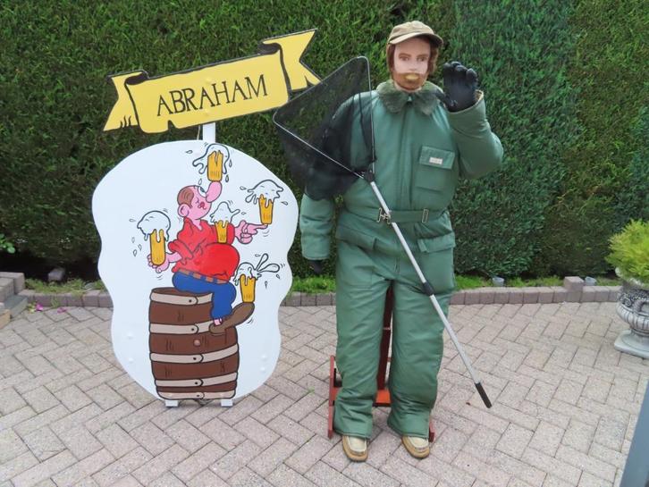 Abraham visser + bord Abraham op bierton + 50 = set 3 deel, Hobby en Vrije tijd, Feestartikelen | Verhuur, Nieuw, Abraham of Sarah