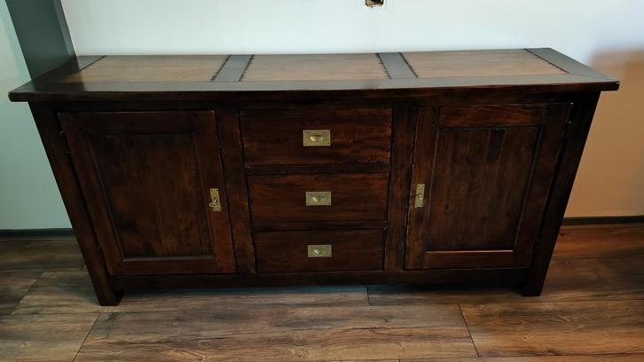 Dressoir Dark Mahogony, Huis en Inrichting, Kasten | Dressoirs, Zo goed als nieuw, 150 tot 200 cm, 25 tot 50 cm, Met lade(s), Met deur(en)