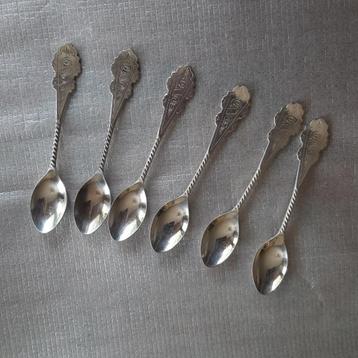 6 verzilverde theelepels Douwe Egberts - Herbert Hooijkaas beschikbaar voor biedingen