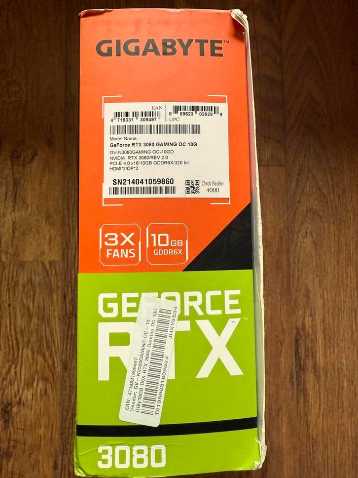 Gigabyte RTX 3080 Gaming OC 10G - Zo goed als nieuw, Computers en Software, Videokaarten, Zo goed als nieuw, Nvidia, PCI-Express 4.0