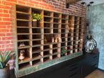 Oude houten vakkenkast / postkast, Huis en Inrichting, Ophalen, Met plank(en), Gebruikt, 100 tot 150 cm