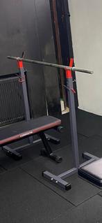 Squatrack / Haltersteunen met verstelbare hoogte, Ophalen, Zo goed als nieuw, Fitnessbank