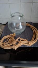 Glazen pot met touw, Overige materialen, Gebruikt, Rond, Ophalen of Verzenden