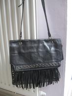 ABRO stoere zwart leren tas studs franje, Sieraden, Tassen en Uiterlijk, Tassen | Damestassen, Ophalen of Verzenden, Zo goed als nieuw
