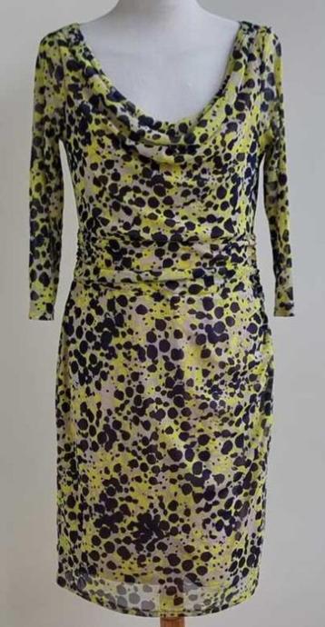 Esprit beige jurkje met blauw/gele print mt. 40 beschikbaar voor biedingen