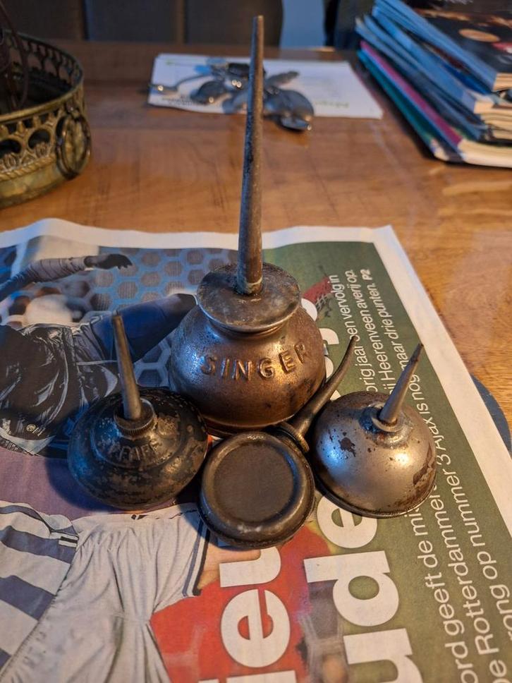 Vintage Oliekannetjes - Set van 4, Antiek en Kunst, Antiek | Emaille, Ophalen of Verzenden