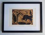 Picasso  Before the Goading of the Bull Linocut Genummerd, Antiek en Kunst, Kunst | Etsen en Gravures, Ophalen of Verzenden