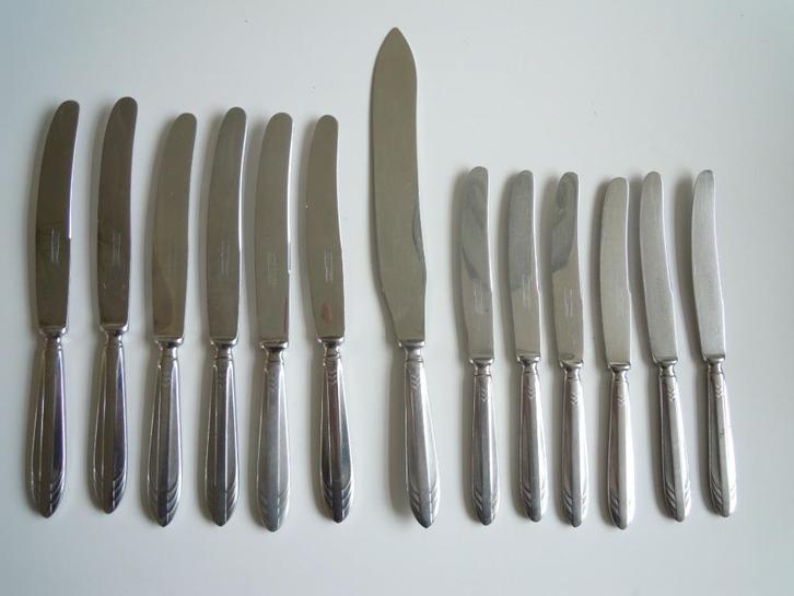 11 Messen Gero Zilmeta 581 Visgraat, Huis en Inrichting, Keuken | Bestek, Gebruikt, Rvs of Chroom, Ophalen of Verzenden