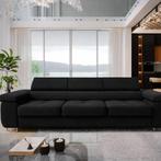 OP=OP Slaapbank Sem Sofa | Zwart - Zitbank met Slaapfunctie, 75 tot 100 cm, Ophalen of Verzenden, Rechte bank, Stof