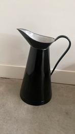 Vintage grote waterkan - lampetkan - emaille -zwart, Antiek en Kunst, Antiek | Emaille, Ophalen