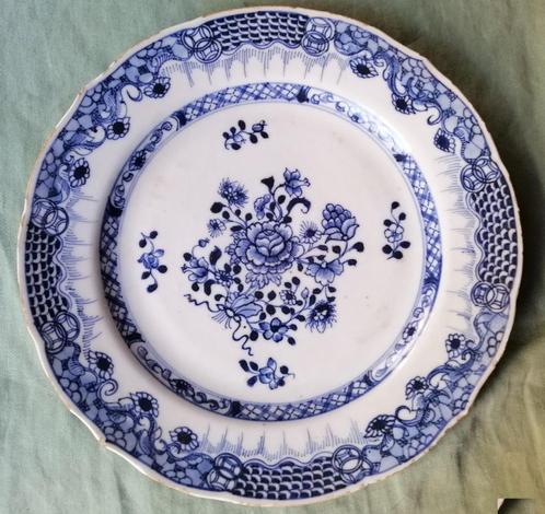 Antiek chinees porselein bord blauw wit, Antiek en Kunst, Antiek | Porselein, Ophalen of Verzenden