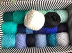 Restjes garen groen en blauw, Verzenden, Gebruikt, Breien of Haken, Wol of Garen