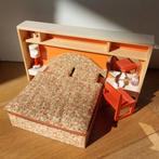 Vintage poppenhuis slaapkamer Bodo Hennig 70s bruin oranje, Verzamelen, Poppenhuizen en Toebehoren, Ophalen of Verzenden, Gebruikt
