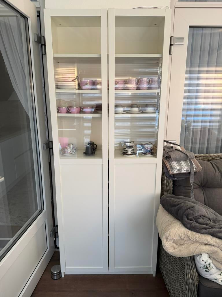 Ikea kast pax met glas 201 cm bij 80 cm wit 35cm diep, Ophalen, Binnendeur, 200 tot 215 cm, Glas