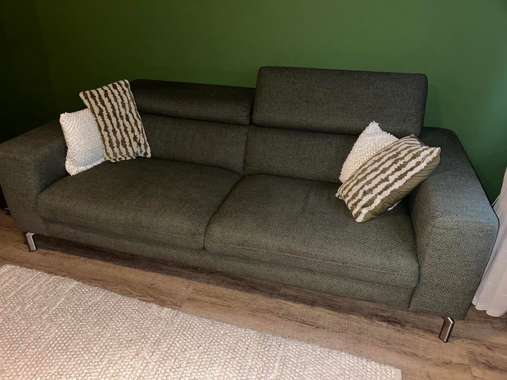 Leuke groene bank, Ophalen, Gebruikt, 75 tot 100 cm, Rechte bank