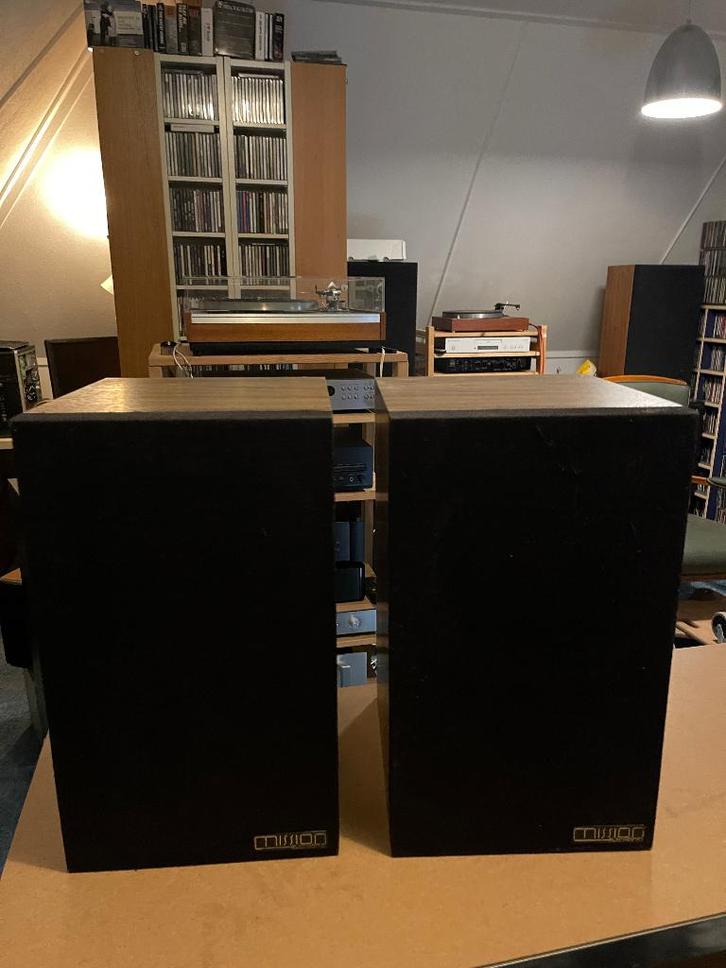 Te koop Mission Model 77 Luidsprekers, Audio, Tv en Foto, Luidsprekers, Gebruikt, Front, Rear of Stereo speakers, 60 tot 120 watt