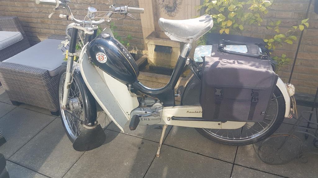 Retro / vintage Union roulette met Sachs automaat 650€, Fietsen en Brommers, Maximaal 45 km/u, 0 versnellingen, 49 cc, Ophalen