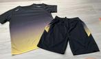 Sportset t-shirt + sportbroek 176 zwart geel, Ophalen of Verzenden, Gebruikt, Jongen, Sport- of Zwemkleding