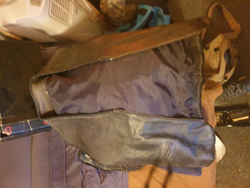 Zwart leren vest heren, Ophalen, Onbekend, Zwart, Overige maten