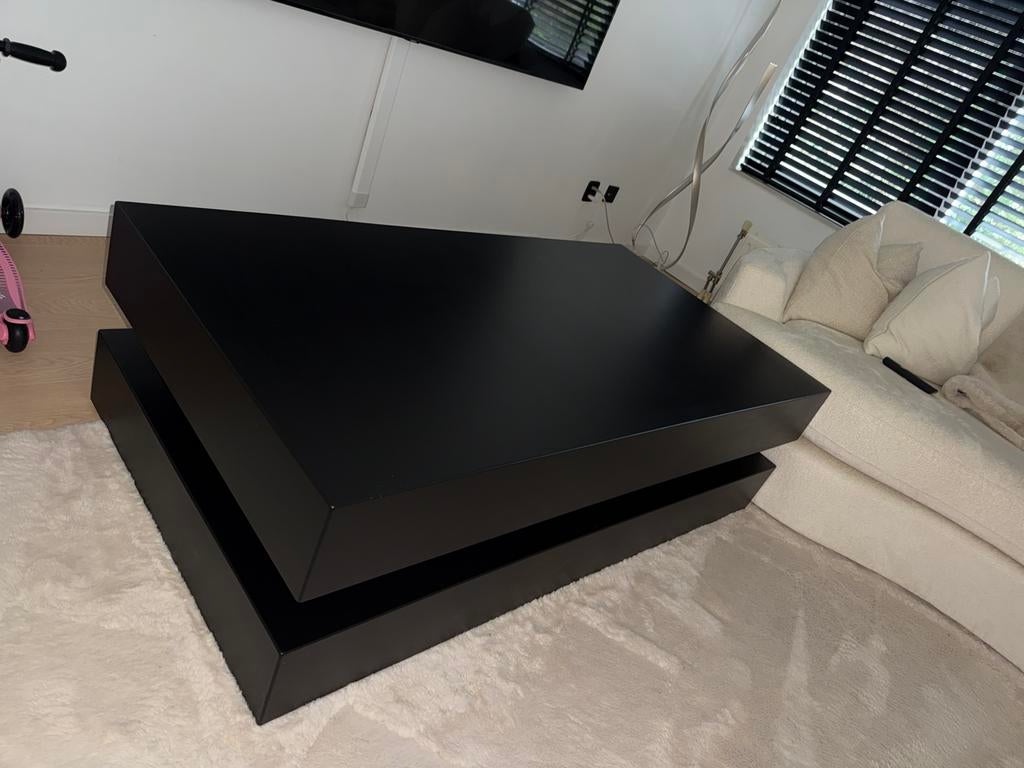 Prachtige zwarte salontafel Richmond look, Ophalen, 100 tot 150 cm, 50 tot 100 cm, Zo goed als nieuw