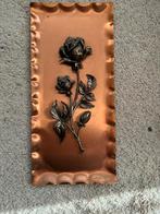 Koperen wand schaaltje met een roos, Antiek en Kunst, Ophalen of Verzenden