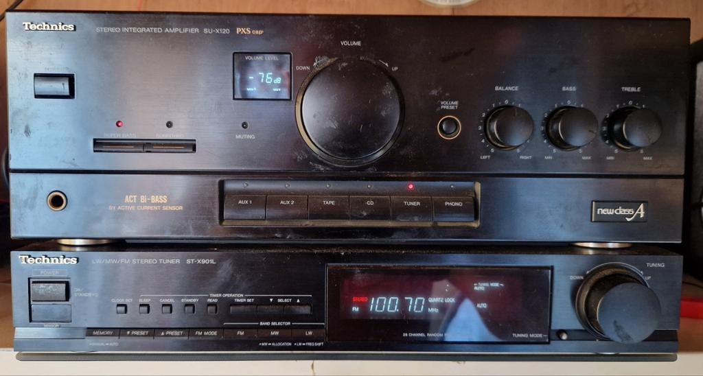 Technics SU-X120 Versterker & ST-X901L Tuner Set, Ophalen, Gebruikt, Stereo, 60 tot 120 watt