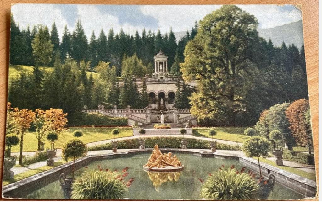 Mooie Oude Ansichtkaart Linderhof Duitsland, Verzamelen, Ansichtkaarten | Buitenland, Ophalen of Verzenden, Voor 1920, Gelopen