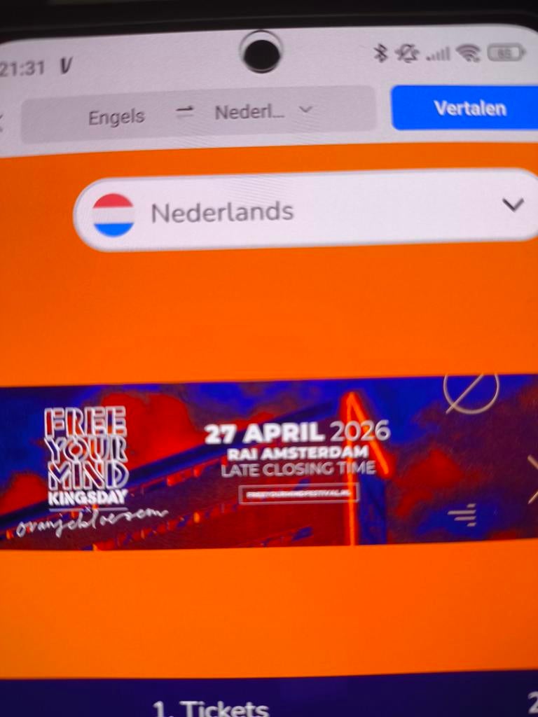 2 Tickets Free Your Mind x Oranjebl. Koningsdag Amsterdam, Twee personen