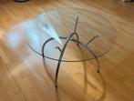 Vintage ikea solontafel glas chroom, Ophalen, 50 tot 100 cm, Rond, 50 tot 100 cm