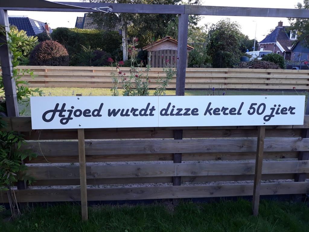 Uniek Fries jubileumbord Abraham te huur, Ophalen, Zo goed als nieuw, Abraham of Sarah