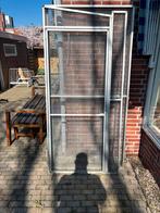 3 Gaaspanelen en gaaspaneel  met deur, Dieren en Toebehoren, Ophalen, Gebruikt, Aluminium, Volière