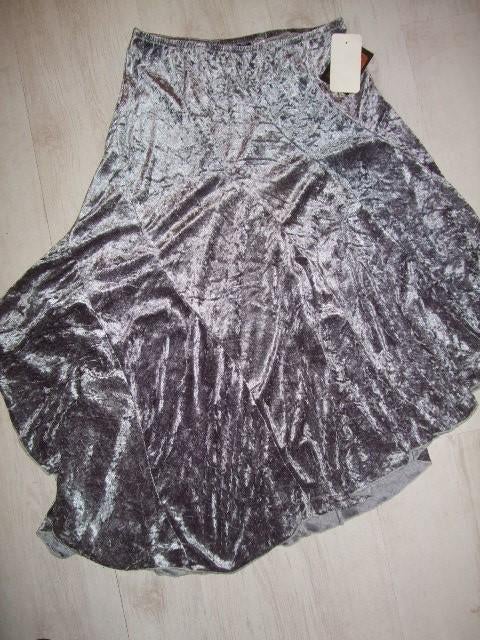 nieuwe lange grijze <velours< rok mt M, Kleding | Dames, Rokken, Maat 38/40 (M), Nieuw, Ophalen of Verzenden, Grijs
