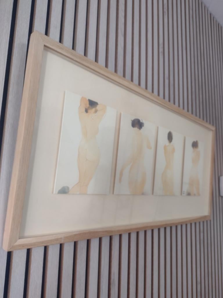 Vintage IKEA Naakt Japanse Aquarel Serie Lijst, Ophalen of Verzenden