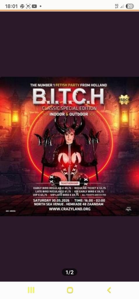 B.I.T.C.H. 30 mei 2026 Hemkade Zaandam VIP KAARTEN €95,--, Drie personen of meer