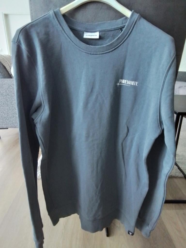 Grijs-Blauw sweatshirt Pure White draagmaat M, Maat 48/50 (M), Ophalen of Verzenden, Zo goed als nieuw, Pure White