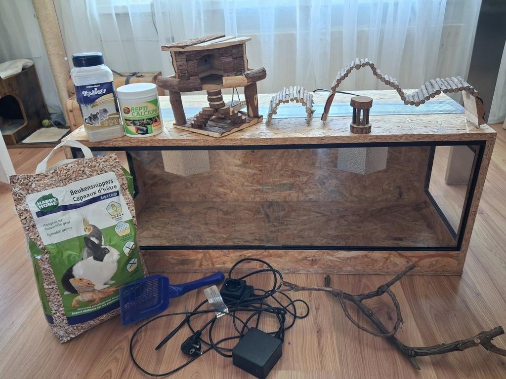 Terrarium hamster met keramische warmtelamp en extra's, Dieren en Toebehoren, Knaagdieren en Konijnen | Hokken en Kooien, Ophalen