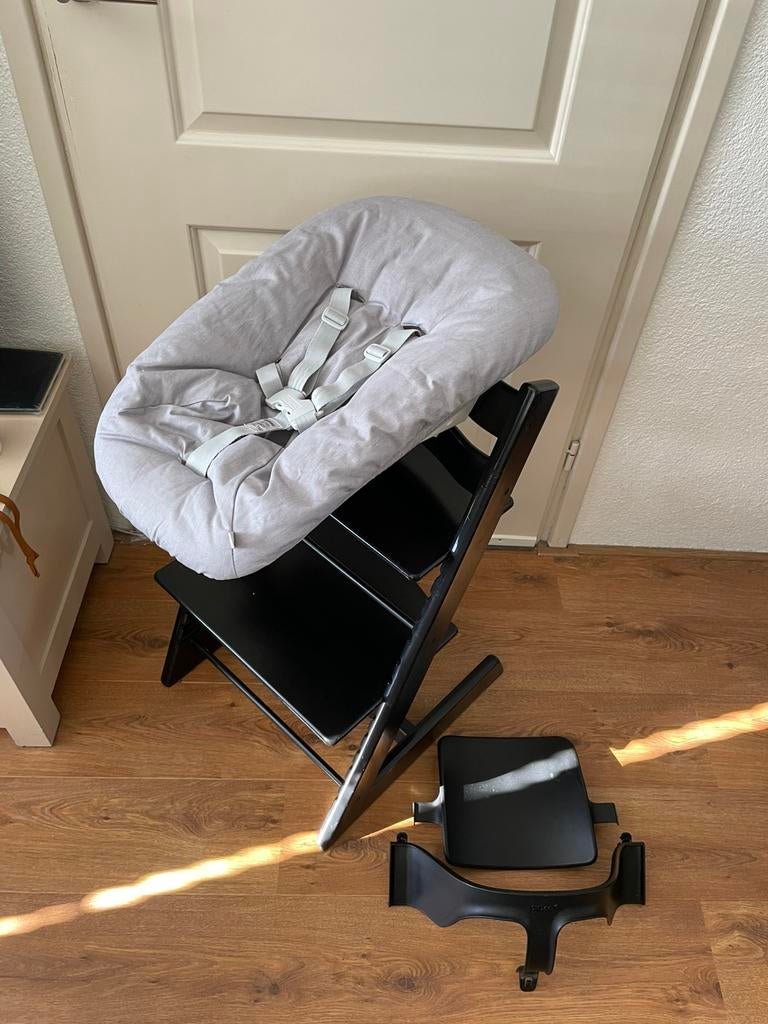 🧡 Zwarte Stokke Tripp Trapp 2standen Newborn & Babyset 💚, Kinderen en Baby's, Kinderstoelen, Ophalen, Gebruikt, Meegroeistoel