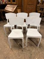 5  witte kunststof stoelen tuinstoelen campingstoelen, Ophalen, Kunststof, Manuel, Manuel