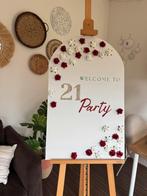 Welkomstbord 21 diner, Ophalen of Verzenden, Zo goed als nieuw, Versiering, Verjaardag