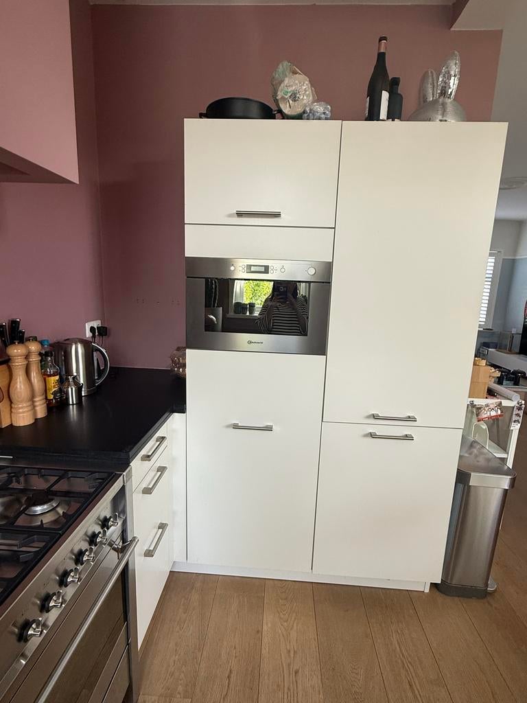 Witte Bruynzeel keuken met vaatwasser, Ophalen, Gebruikt, Wit, Hoekkeuken