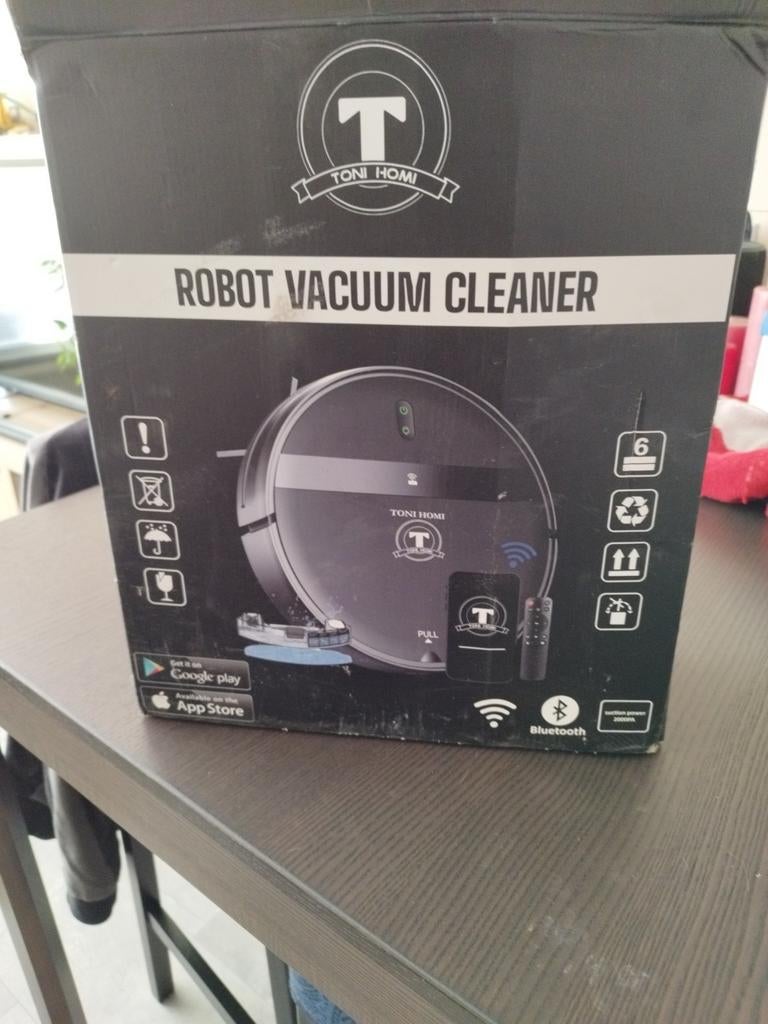 Toni Homi robot stofzuiger, Witgoed en Apparatuur, Stofzuigers, Zo goed als nieuw, Robotstofzuiger, 1600 tot 2000 watt, Reservoir