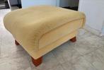 Hocker voetenbank/poef pastelgeel, Ophalen, Gebruikt, 50 tot 75 cm, Stof