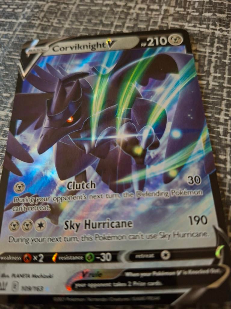 Pokémon kaarten: Corviknight V, Dracozolt VMAX en meer, Ophalen of Verzenden, Gebruikt, Meerdere kaarten, Foil