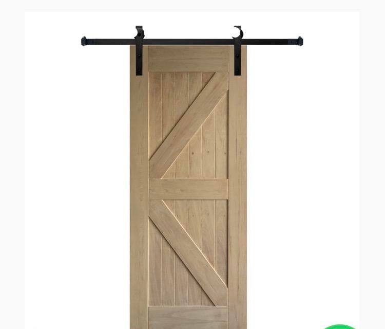 2x Schuifdeur Beslagset 200cm Zwart Staal, Ophalen, Zo goed als nieuw, Draaipoort, 150 tot 200 cm