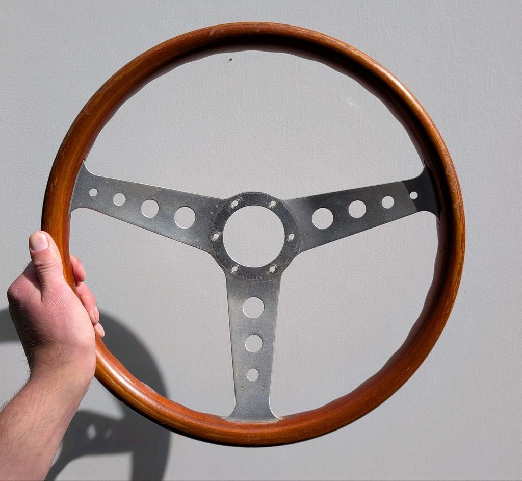Vintage houten stuur 390mm Collaudo made in italy 1971, Auto-onderdelen, Ophalen of Verzenden, Gebruikt