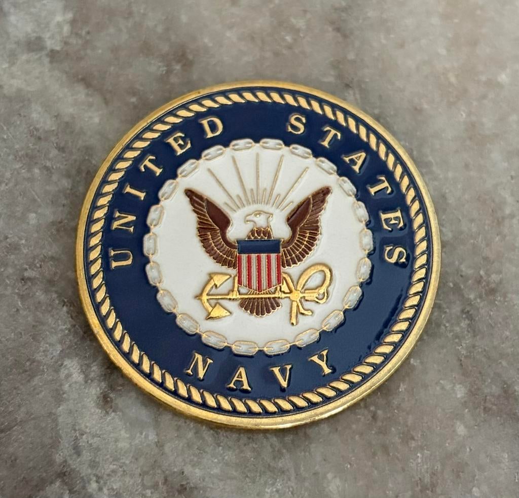 US Navy coin, Verzamelen, Ophalen of Verzenden, Marine, Amerika, Embleem of Badge