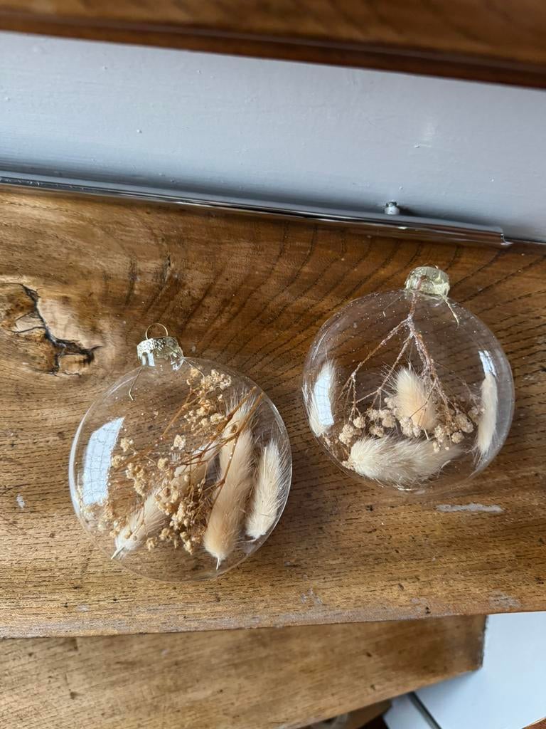 2x Glazen decoratiehangers droogbloemen, Diversen, Ophalen of Verzenden, Zo goed als nieuw
