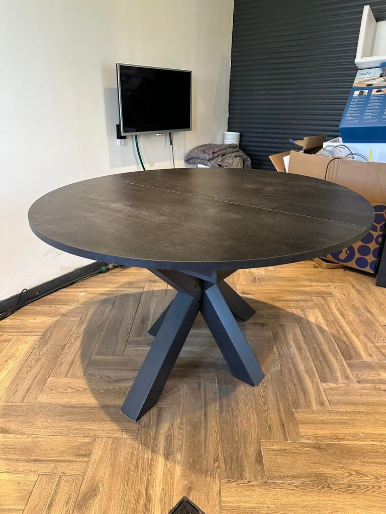 Pronto uitschuifbare ronde eettafel 130cm, Huis en Inrichting, Tafels | Eettafels, Ophalen, Gebruikt, Rond, Vijf personen of meer