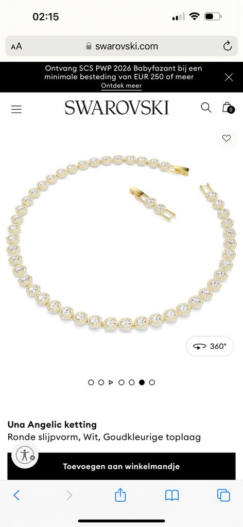 Swarovski angelic, Ophalen of Verzenden, Zo goed als nieuw, Zilver, Goud